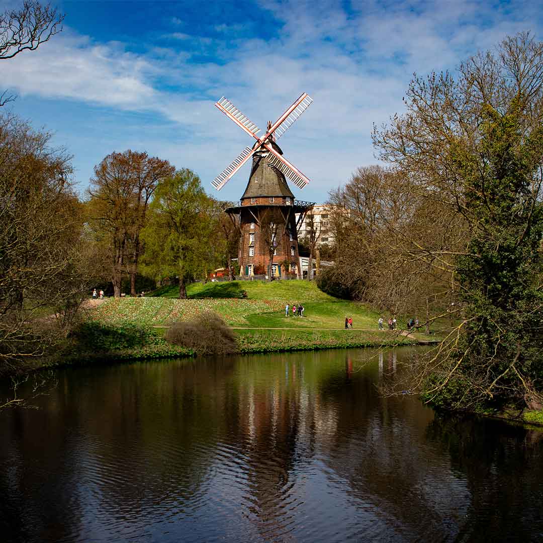 A grand, old windmill in Bremen